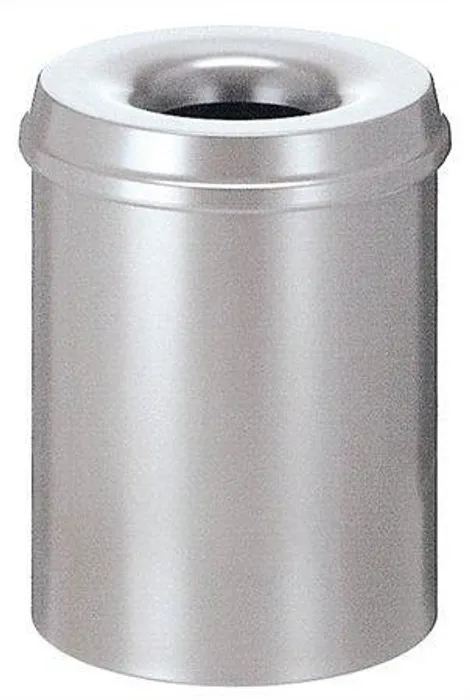 Termék főképe Odpadkový koš, samozhášecí, kovový, kulatý, VEPA BINS, stříbrný