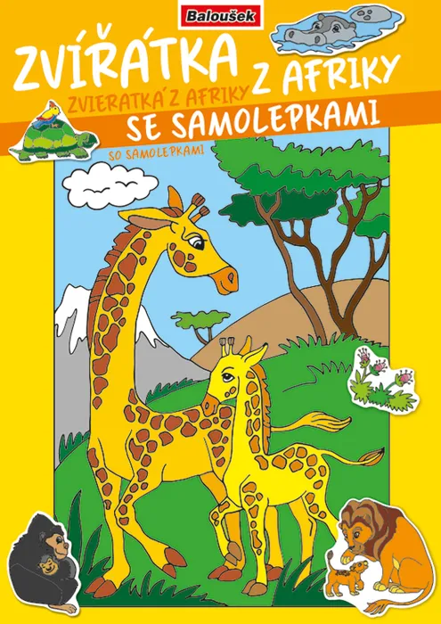 Termék főképe Omalovánka - A4 - se samolepkami - Zvířátka z Afriky