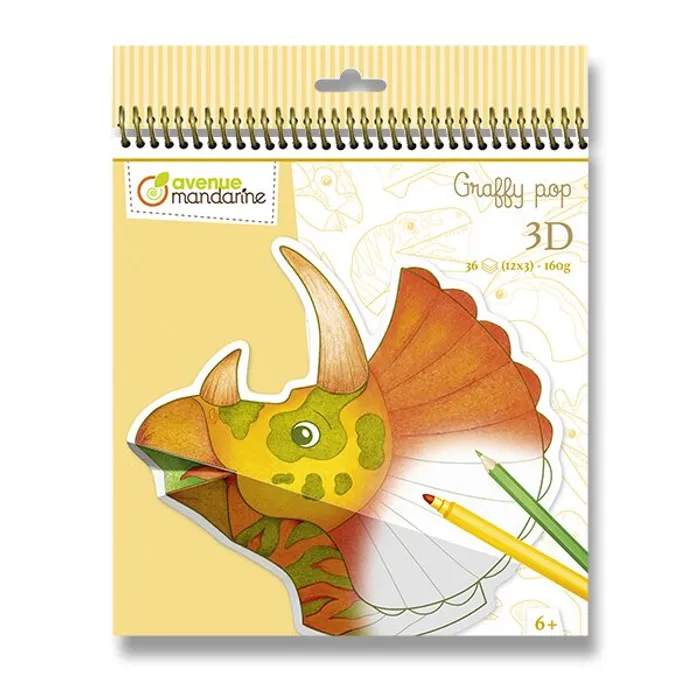 Termék főképe Omalovánky Avenue Mandarine Graffy Pop Mandala 3D Dinosaurus