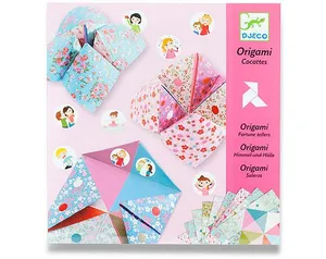 Origami puzzle Djeco - Mennyország, pokol, paradicsom rózsaszín szett