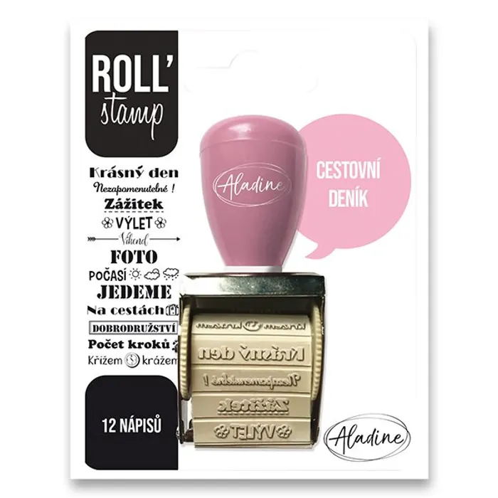 Termék főképe Otočné razítko s nápisy Aladine ROLL Stamp Cestovní deník