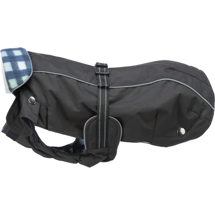 Termék főképe Outdoorový kabátek ROUEN 2v1, střih buldok, černá/modrá M:52cm, hruď:54-84cm, krk:54-66cm