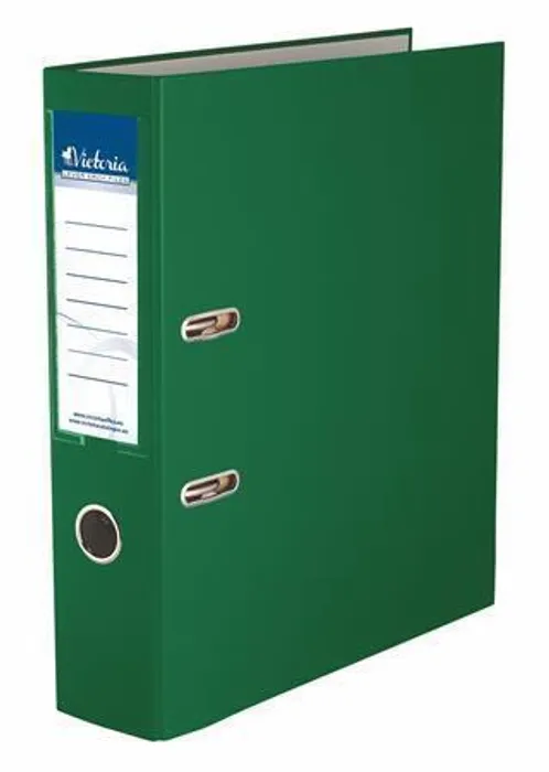 Termék főképe Pákový pořadač "Basic", zelený, 75 mm, A4, s ochranným spodním kováním, PP/karton, VICTORI