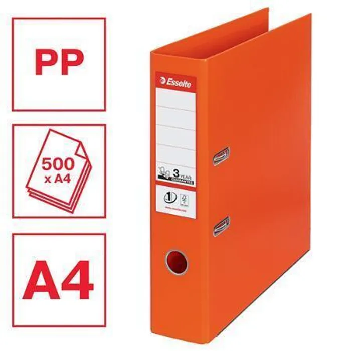 Termék főképe Pákový pořadač "Standard", ochranné spodní kování, oranžová, 75 mm, A4, PP, ESSELTE