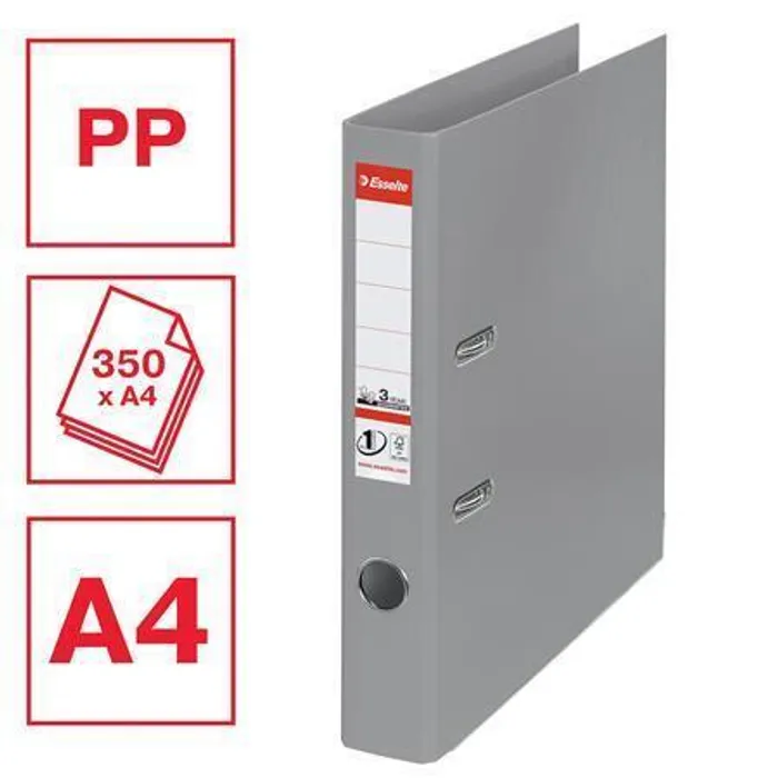 Termék főképe Pákový pořadač "Standard", ochranné spodní kování, šedá, 50 mm, A4, PP, ESSELTE