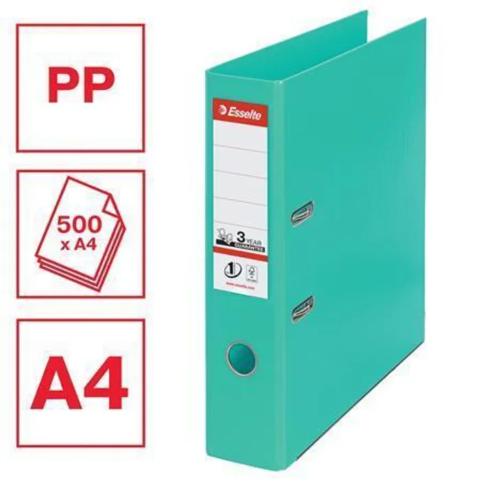Termék főképe Pákový pořadač "Standard", ochranné spodní kování, světlezelená, 75 mm, A4, PP, ESSELTE