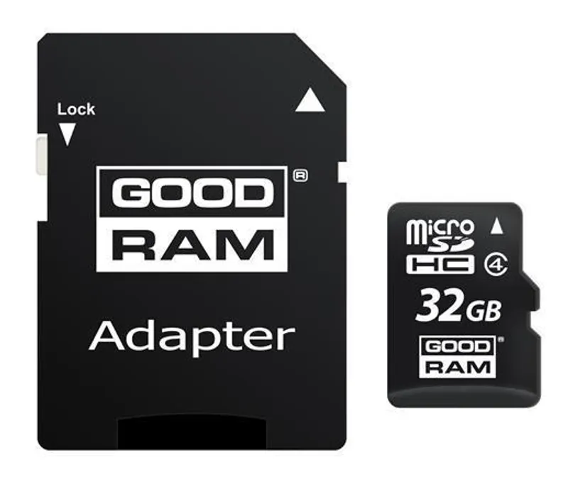 Termék főképe Paměťová karta Micro SDHC, 32GB, Class 4, s adaptérem, GOODRAM
