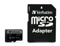 Memóriakártya, microSDXC, 64GB, Class 10 USH-I, adapterrel, VERBATIM "PRO"