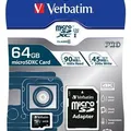 Következő termékkép Memóriakártya, microSDXC, 64GB, Class 10 USH-I, adapterrel, VERBATIM "PRO"