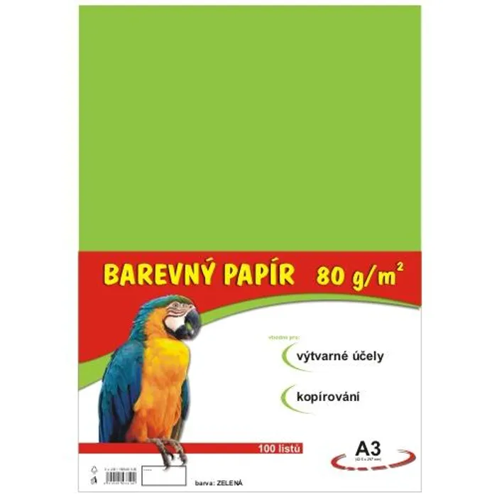 Termék főképe papír pro výtvarnou výchovu A3/100/80g světle zelený