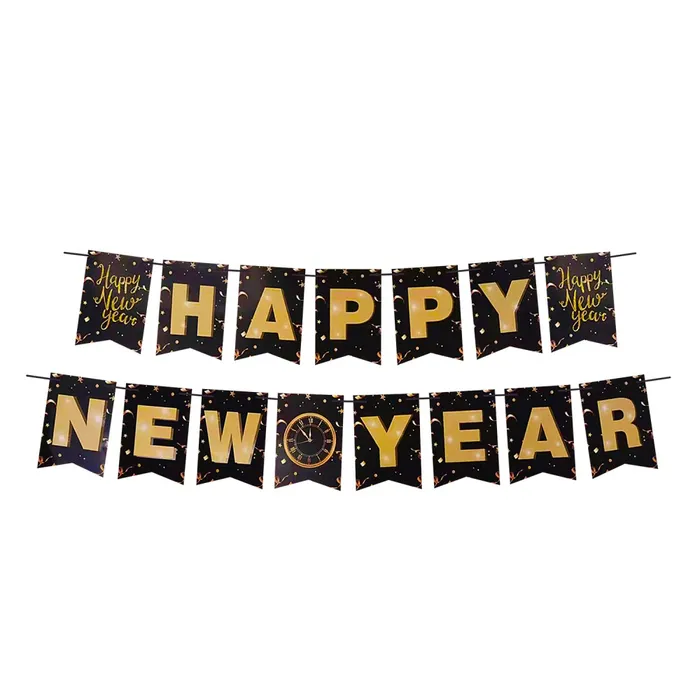Termék főképe Papírová girlanda sada "HAPPY NEW YEAR" 16 x 20 cm písmena + 5m provázek [1 sada]