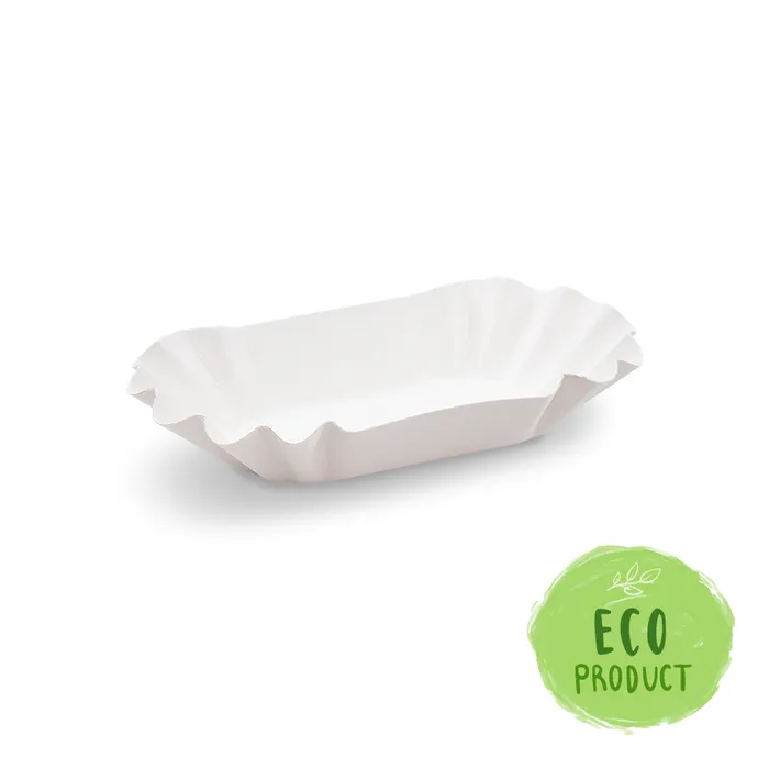 Termék főképe Papírová miska nepromastitelná oválná bílá 16 x 9 x 3 cm [250 ks]