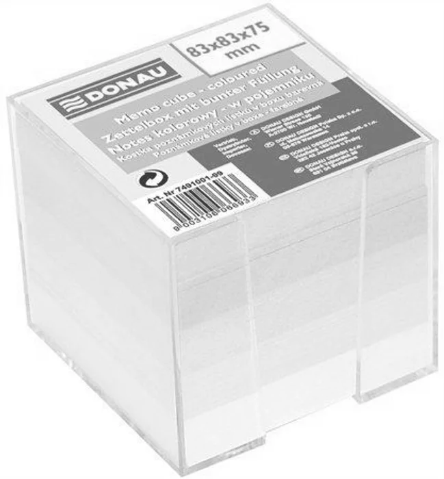 Termék főképe Papírové bločky v kostce 83x83x75 mm, nelepené se stojánkem, DONAU, barevné