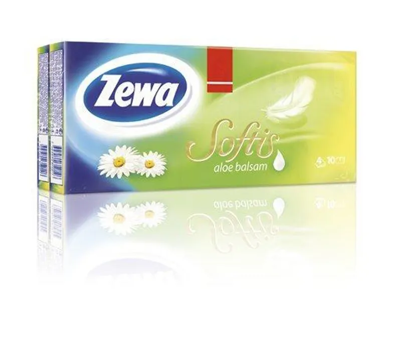 Termék főképe Papírové kapesníky "Softis", aloe balzám, třívrstvé, 10x9 ks, ZEWA