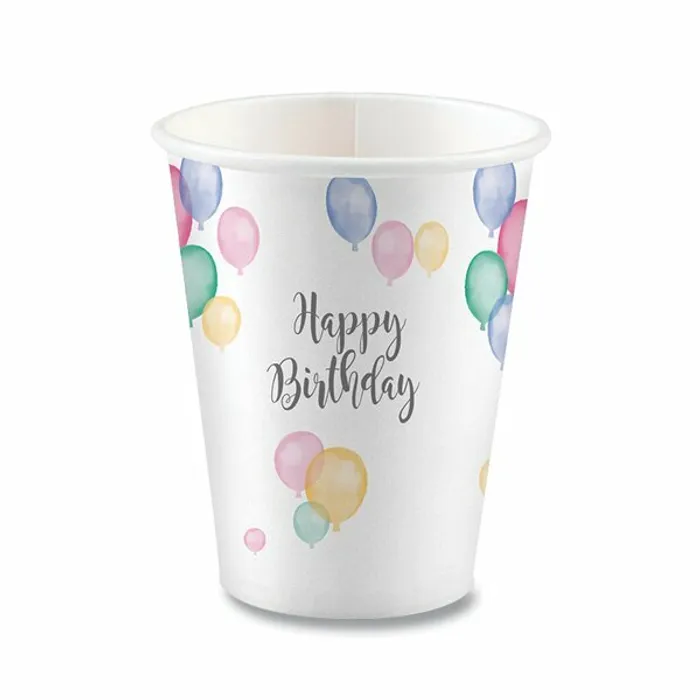 Termék főképe Papírové kelímky Happy Birthday objem 0,25 l, [8 ks]