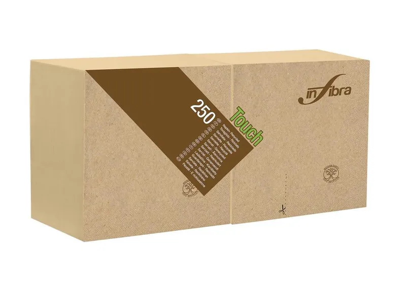 Termék főképe Papírové koktejlové ubrousky BIO-EKO INFIBRA 2-vrst. 25x25 cm béžové [250 ks]