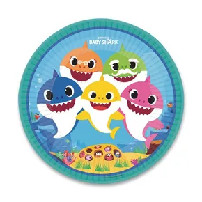 Papírtányérok Baby Shark átmérője 23 cm, 8 db