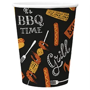Papírpohár PAW Eco 250 ml BBQ Party black [8 db]