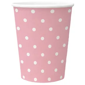 Papírpohár PAW Eco 250 ml Dots light pink [8 db]
