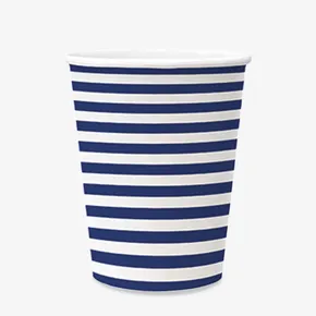 Papírpohár PAW Eco 250 ml Stripes dark blue [8 db]