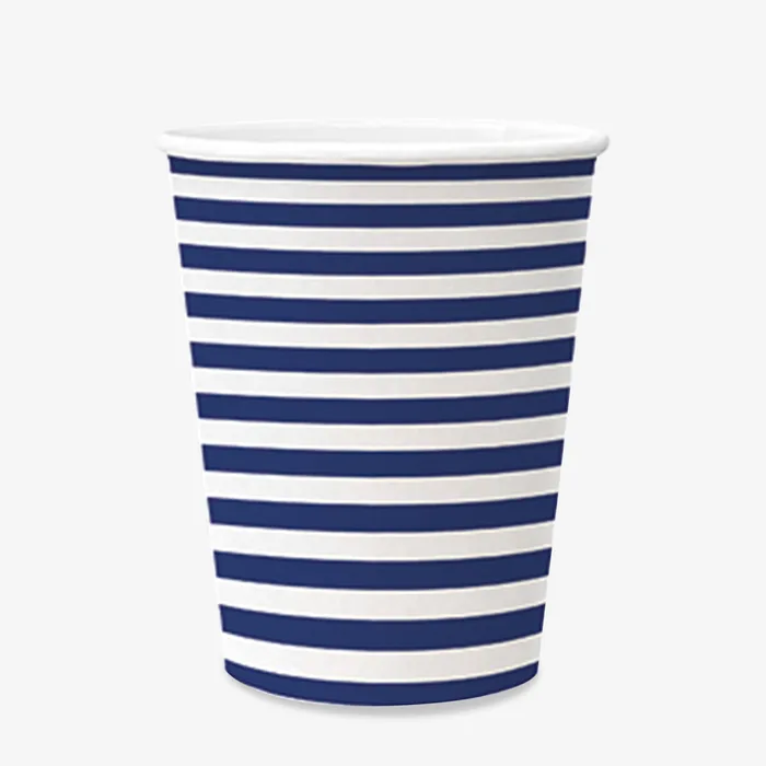 Termék főképe Papírový kelímek PAW Eco 250 ml Stripes dark blue [8 ks]