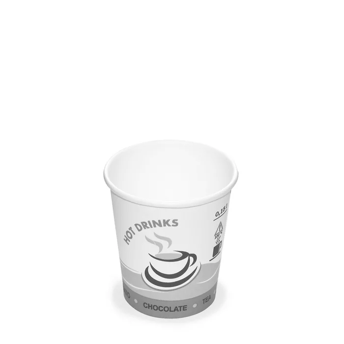 Termék főképe Papírový kelímek s potiskem "HOT DRINKS" 0,15 l (průměr 73 mm) [100 ks]