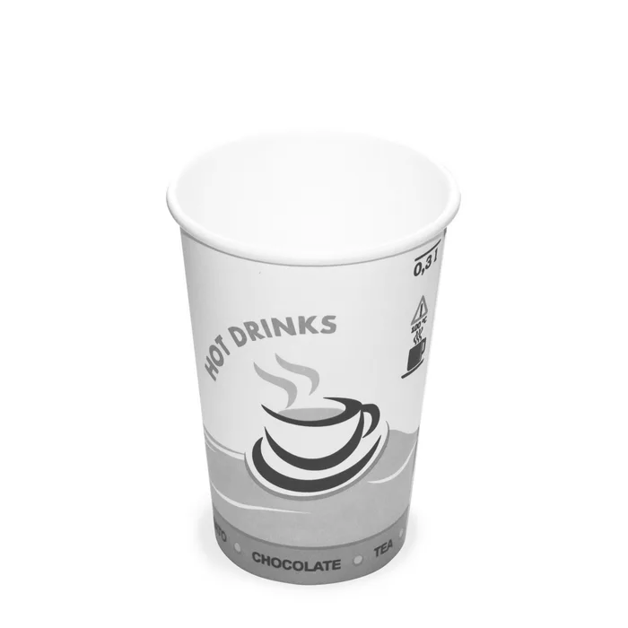 Termék főképe Papírový kelímek s potiskem "HOT DRINKS" 0,3 l (průměr 80 mm) [50 ks]