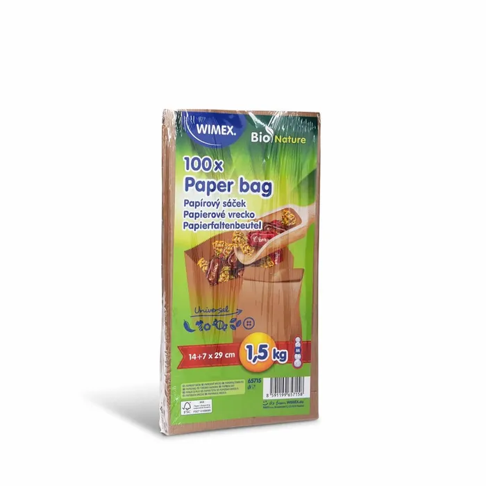 Termék főképe Papírový sáček (FSC Mix) s bočním skladem hnědý 14+7 x 29 cm `1,5kg` [100 ks]