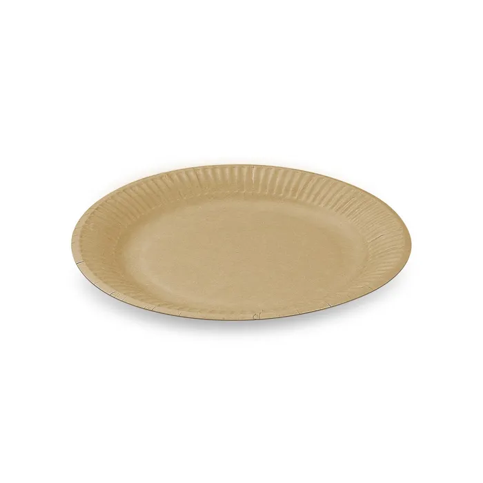 Termék főképe Papírový talíř mělký hnědý průměr 18 cm, nepromastitelný [100 ks]