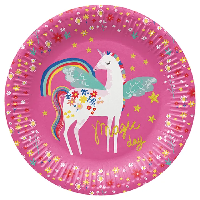 Termék főképe Papírový talíř PAW Eco 23 cm Fairy Unicorn [8 ks]