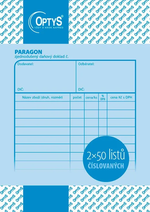 Termék főképe Paragon A6, číslovaný, 2 x 50 listů 1041