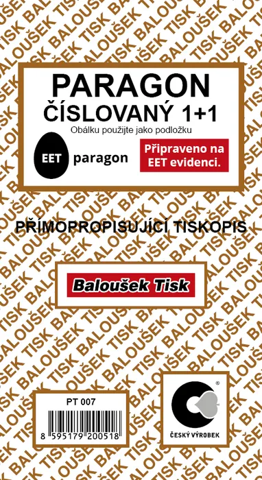 Termék főképe Paragon číslovaný EET PT007