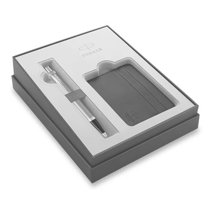Termék főképe Parker IM Brushed Metal GT kuličková tužka, dárková sada s pouzdrem na karty