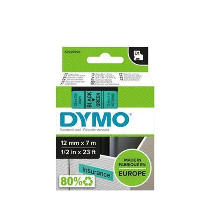 Termék főképe Páska, 12 mm x 7 m, DYMO "D1", černá-zelená