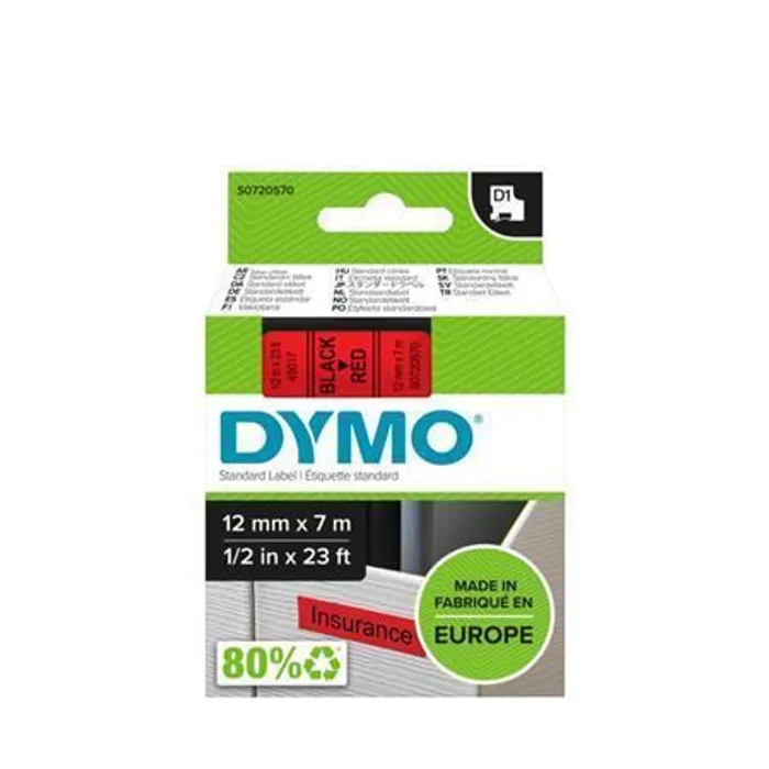Termék főképe Páska, 12 mm x 7 m, DYMO "D1", červená-černá