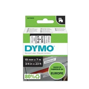 Szalag, 19 mm x 7 m, DYMO D1, fehér-fekete