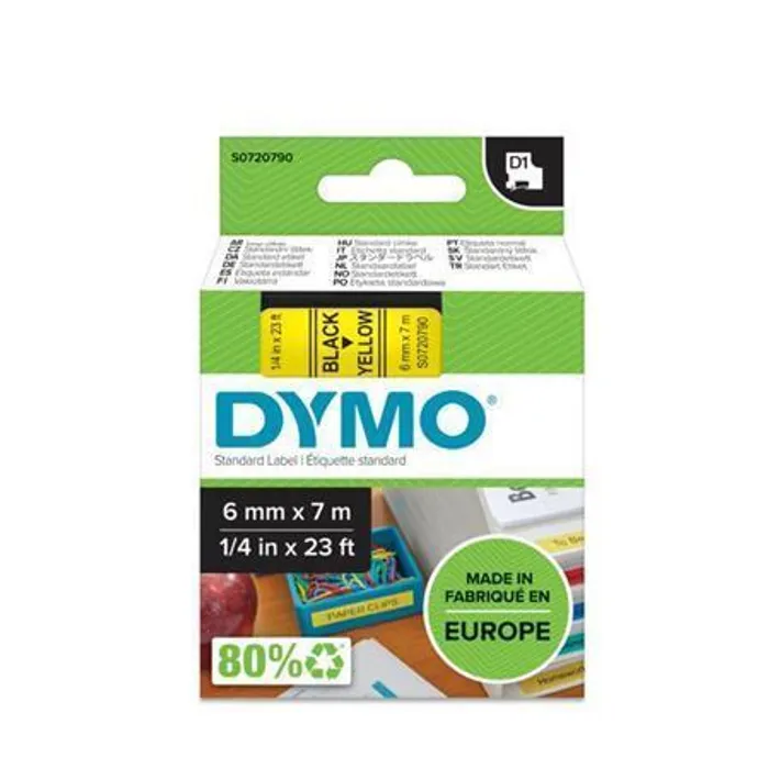 Termék főképe Páska, 6 mm x 7 m, DYMO "D1", žlutá-černá