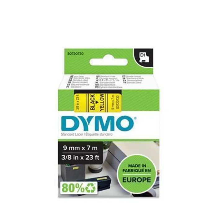 Termék főképe Páska, 9 mm x 7 m, DYMO "D1", žlutá-černá