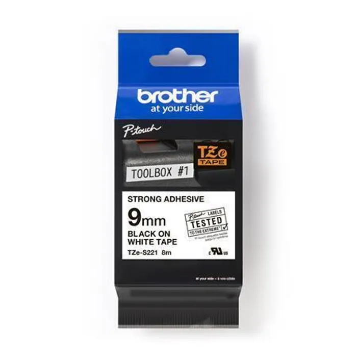 Termék főképe Páska, 9 mm x 8 m, BROTHER, bílá-černá