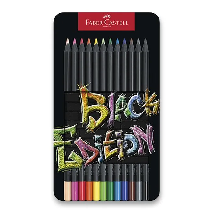 Termék főképe Pastelka Black Edition, plechová krabička 12 ks Faber-Castell 116413