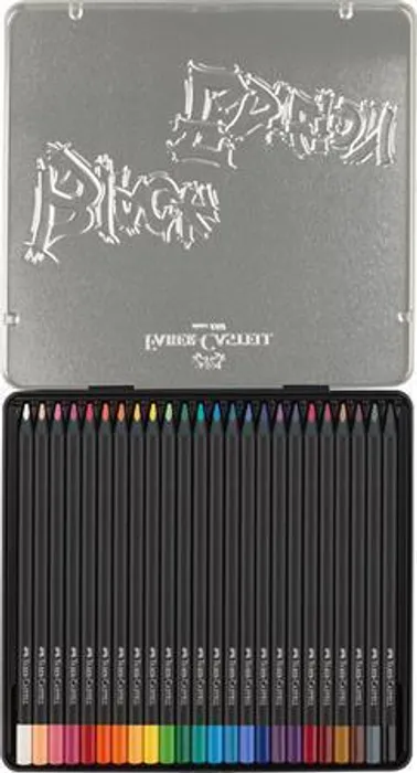 Termék főképe Pastelka Faber-Castell 116425 Black Edition, plechová krabička 24 ks