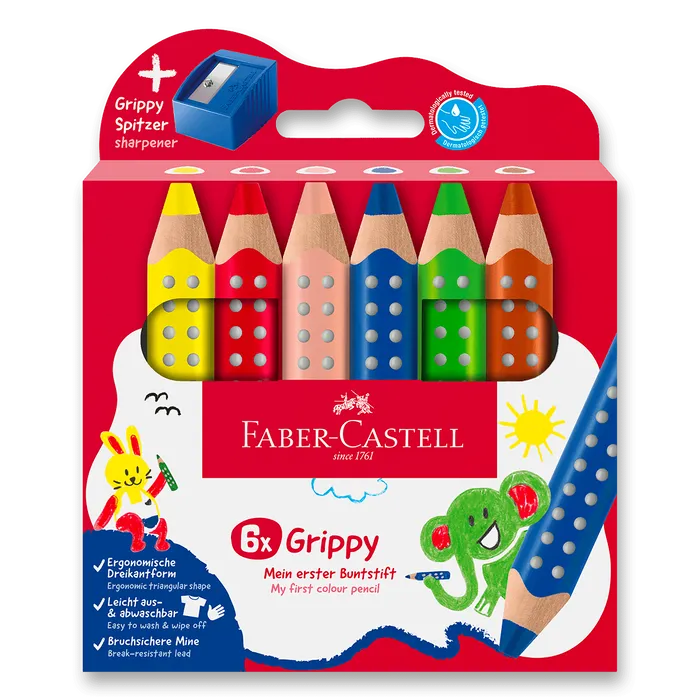 Termék főképe Pastelka Faber-Castell Grippy - 6 barev, ořezávátko