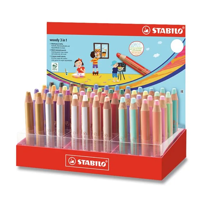 Termék főképe Pastelka Stabilo Woody 3 in 1 stojánek, 48 ks