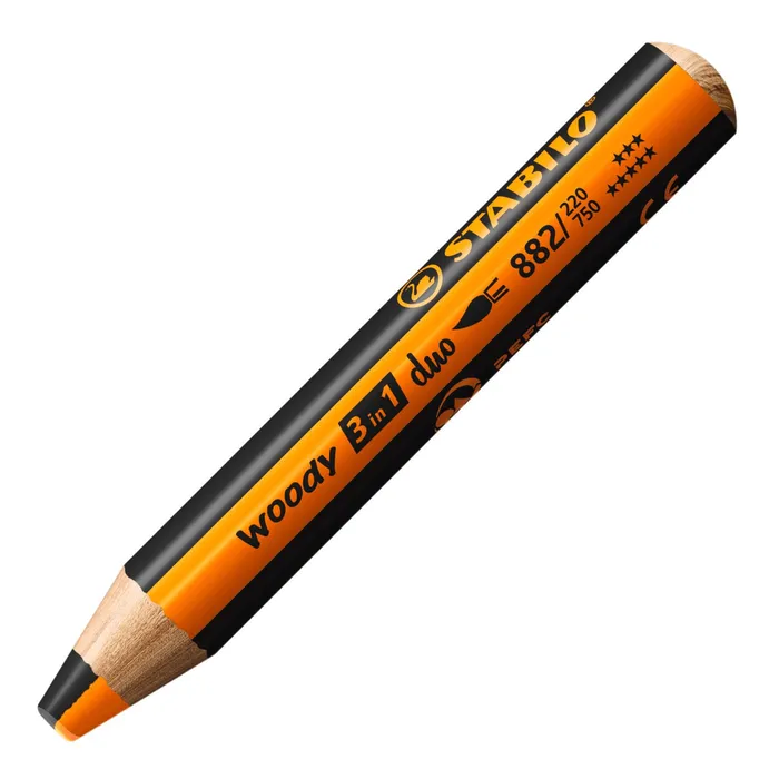 Termék főképe Pastelka, vodovka & voskovka v jednom STABILO woody 3 in 1 duo - oranžová/černá