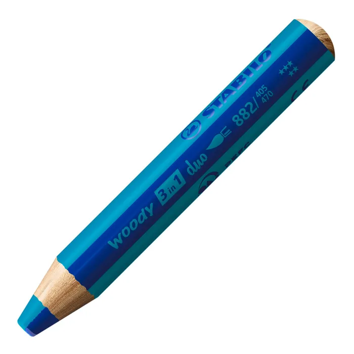 Termék főképe Pastelka, vodovka, voskovka v jednom STABILO woody 3 in 1 duo - ultramarínová modrá/tyrkys