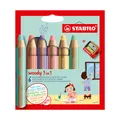 Kréta, vízvonal és viasztoll egyben STABILO woody 3 az 1-ben PASTEL - 6 db hegyezővel