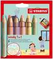 Kréta, vízvonal és viasztoll egyben STABILO woody 3 az 1-ben PASTEL - 6 db hegyezővel