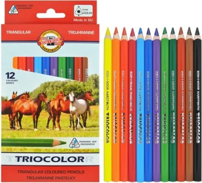 Termék főképe Pastelky 3142 trojhranné 12ks Triocolor středně silné