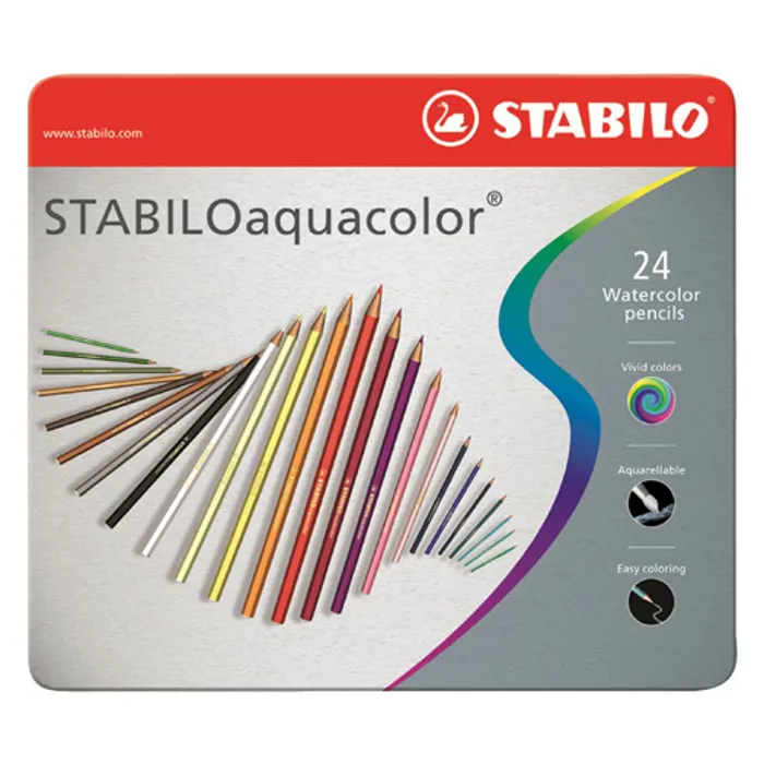 Termék főképe Pastelky akvarelové STABILO aquacolor, kovové balení, 24 ks různých barev