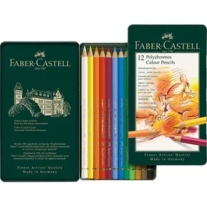 Ceruzák Faber-Castell 110012 Polychromos bádogdoboz, 12 szín